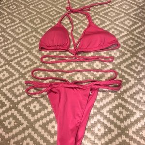 Neon pink bikini- size small
